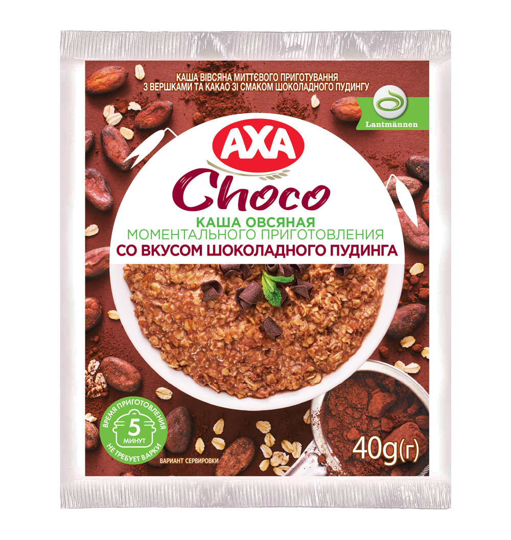 Каша вівсяна 40г, Вершки/шоколадний пудінг AXA - фото 1