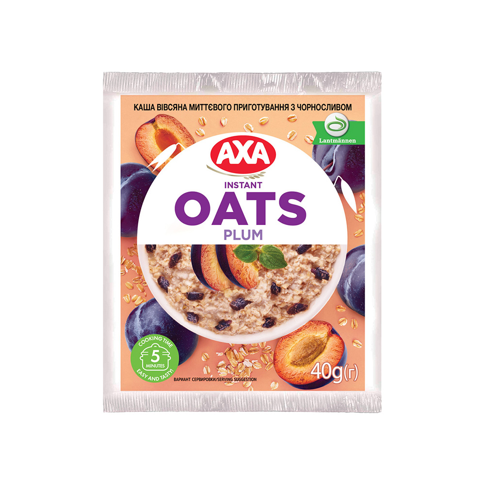 Каша овсяная 40г, Чернослив AXA - фото 1