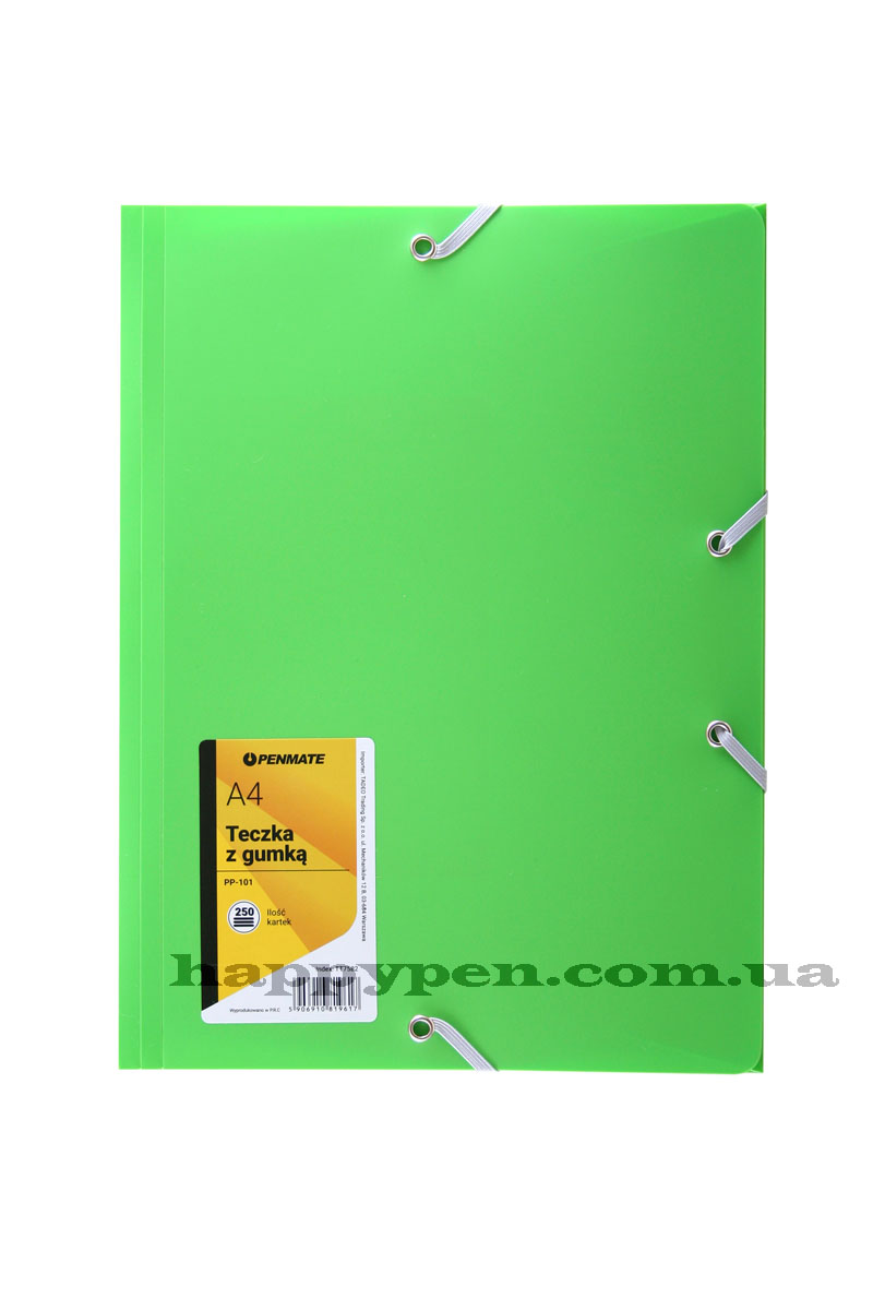 Папка  на резинках А4, пластиковая PP-101, зелен. Penmate - фото 1