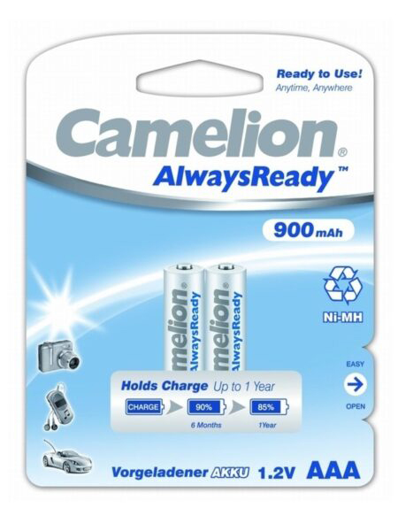 Акумулятор ААA, ємність 900мАг., 2шт/уп. AlwaysReady Camelion - фото 1