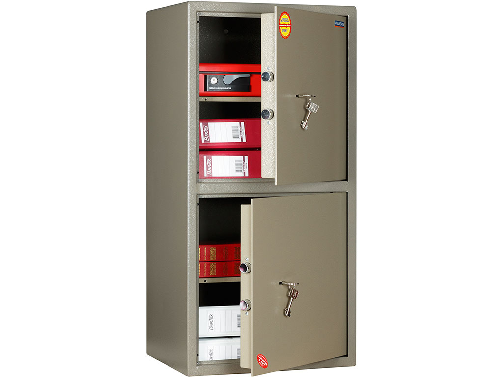 Сейф офисный (900*440*355мм.) два ключевых замка, 2 полки, 2 секции, ASM-90/2, коричн. Valberg - фото 4