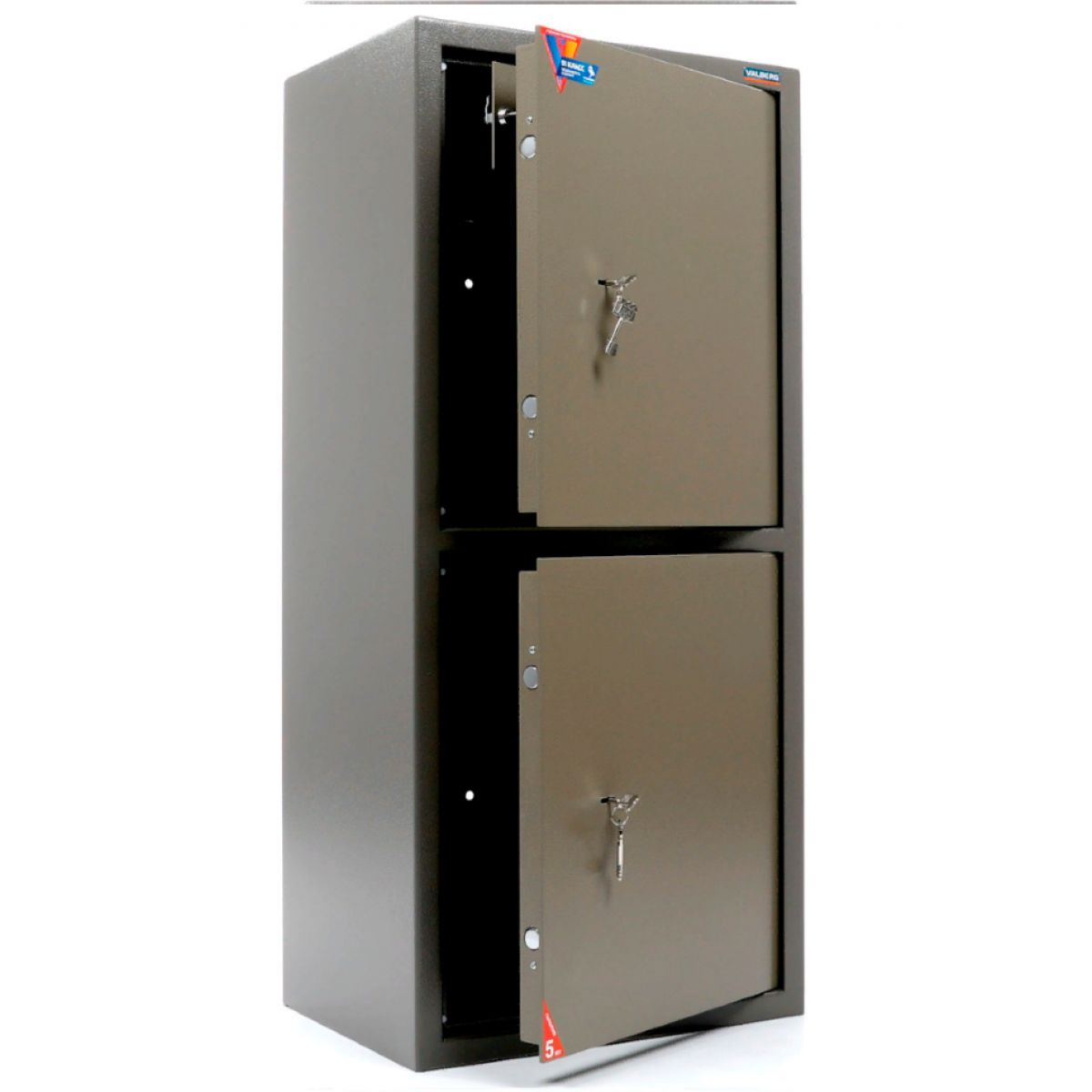 Сейф офисный (1200*550*390мм.) два ключевых замка, 2 секции, кас/ячейка, ASM-120T/2, коричн. Valberg - фото 4