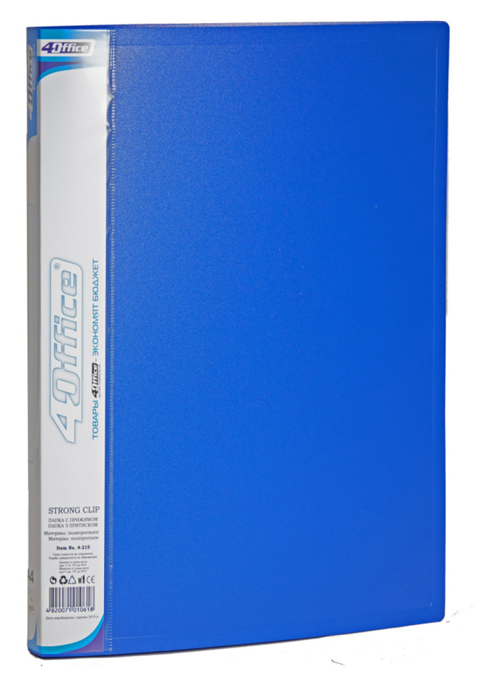 Папка с боковым прижимом А4, 18мм., пластик, ассорт. 4Office - фото 5