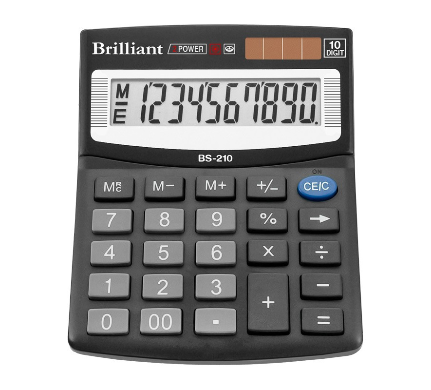 Калькулятор бухгалтерский BS-210, 10 разрядов, 100х124х33мм, черн. Brilliant - фото 2