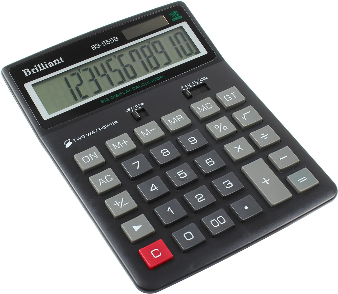 Калькулятор бухгалтерский BS-555, 12 разрядов, 155х201х35мм, черн. Brilliant - фото 3