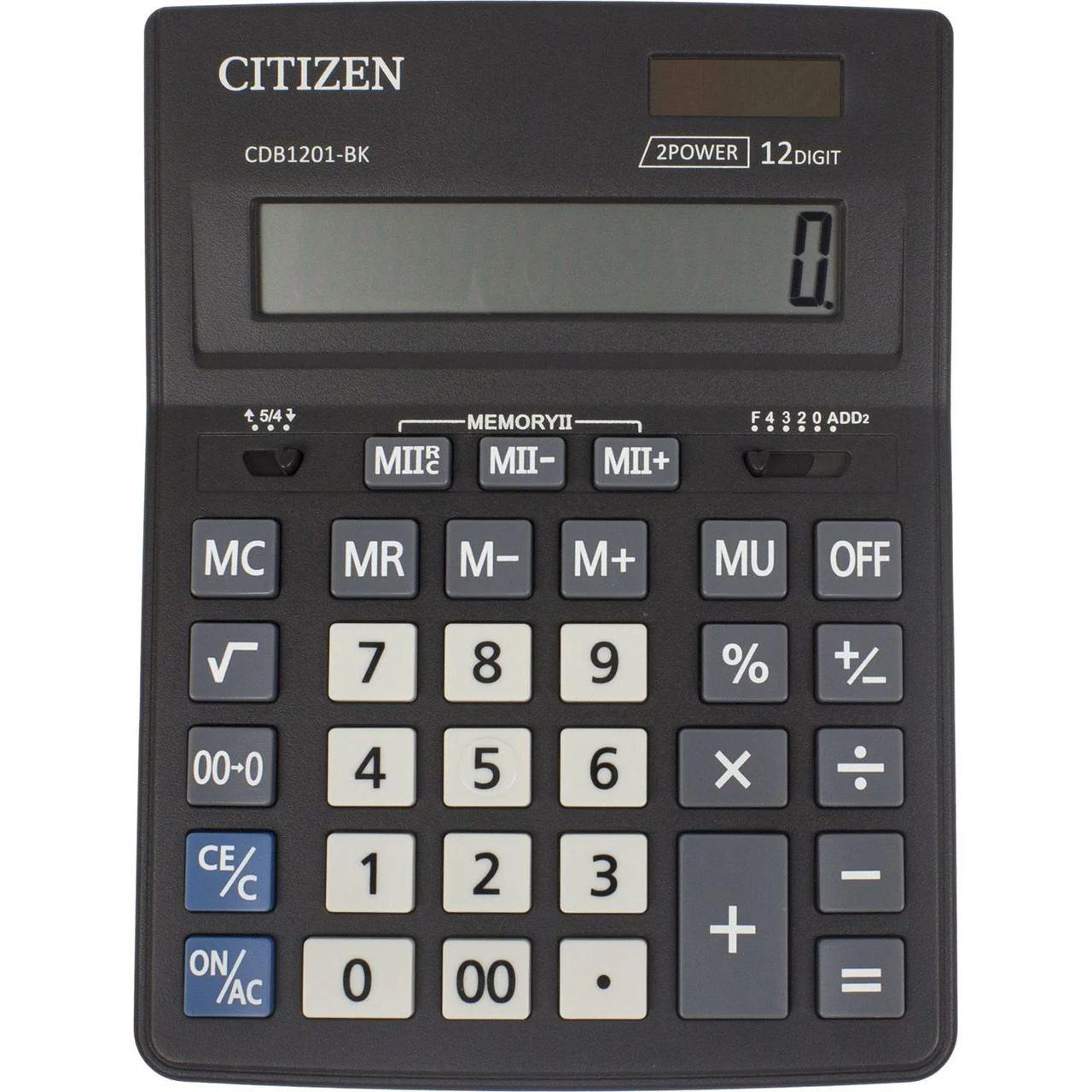 Калькулятор CDB1201-BK, 12 розрядів, (205х155х35мм.), чорн. Citizen - фото 2