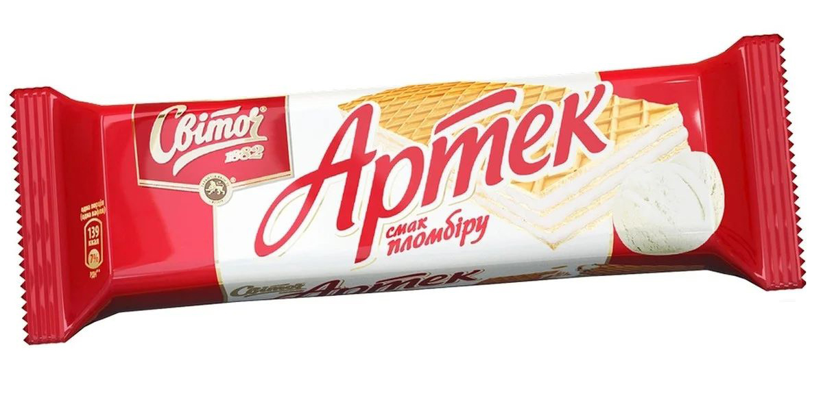 Вафлі Артек Пломбір, 80г. Світоч - фото 1