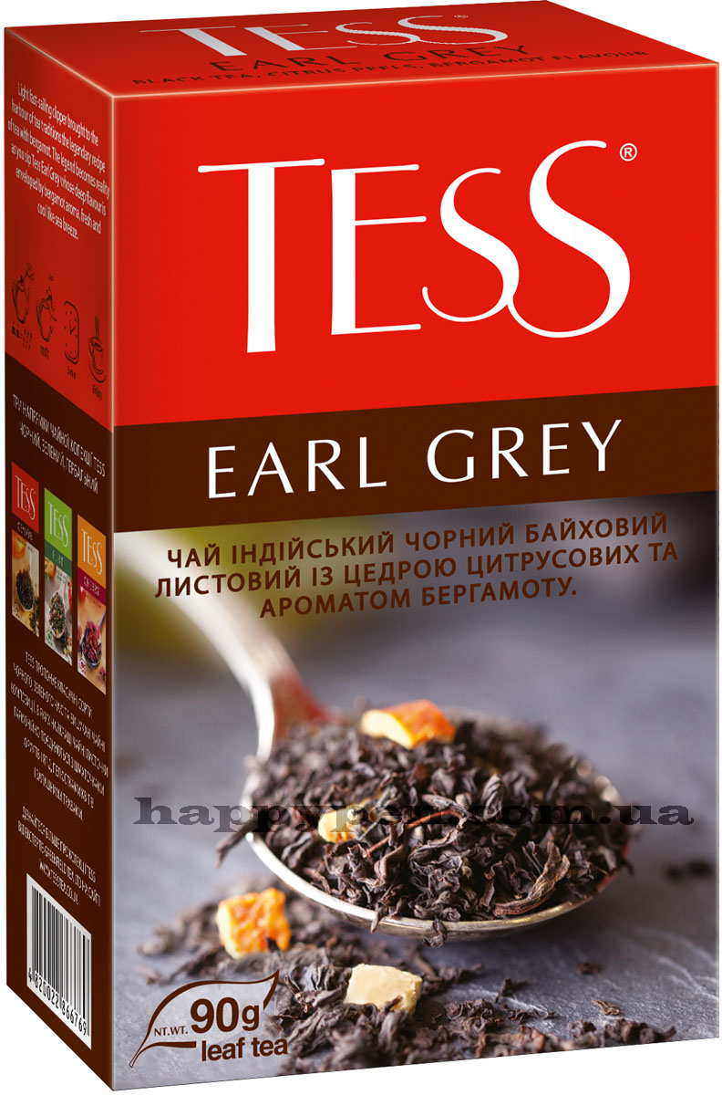 Чай чорний ароматизований Earl Grey, 90г Tess - фото 1