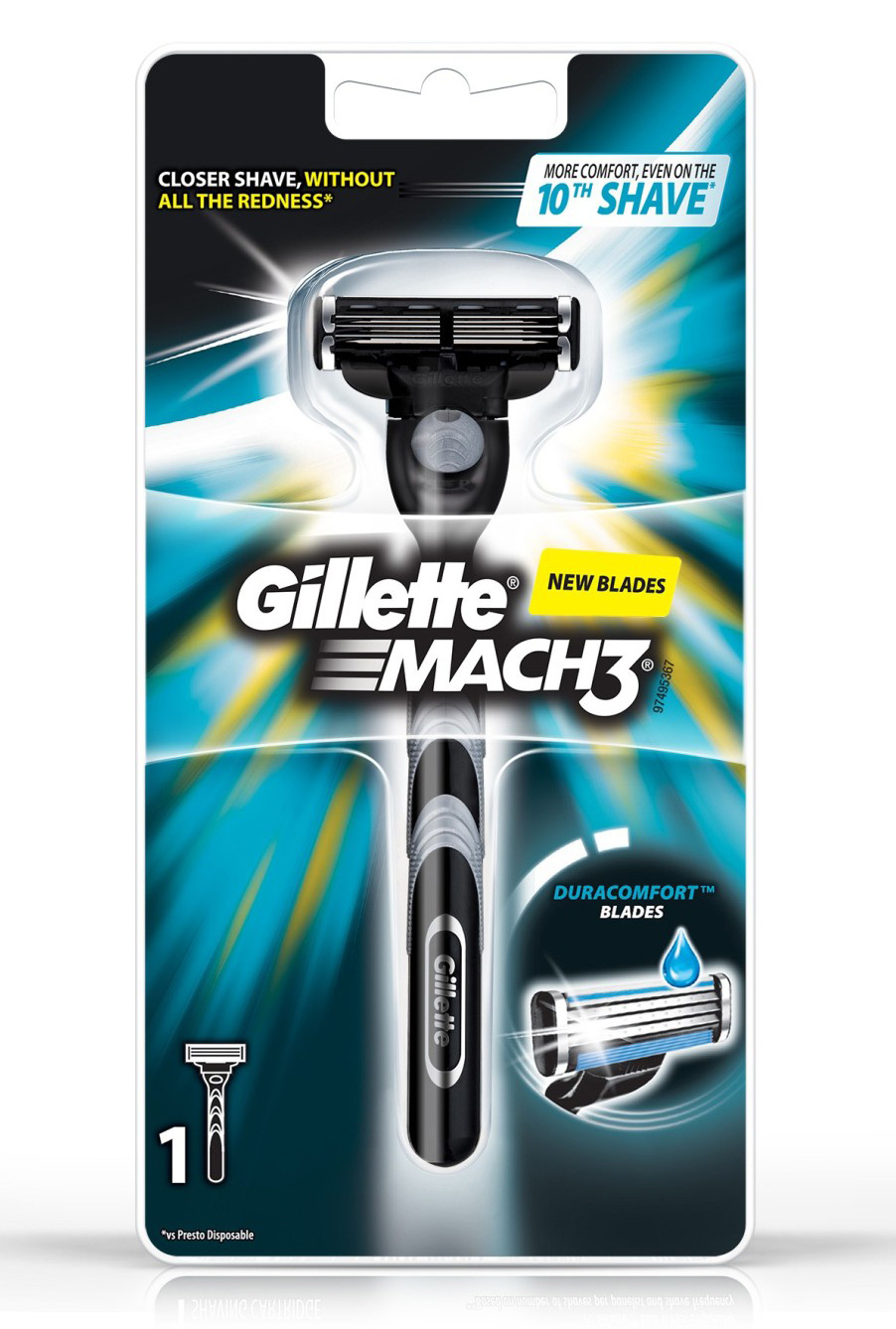Станок для бритья MACH3 + 1 картридж GILLETTE - фото 1