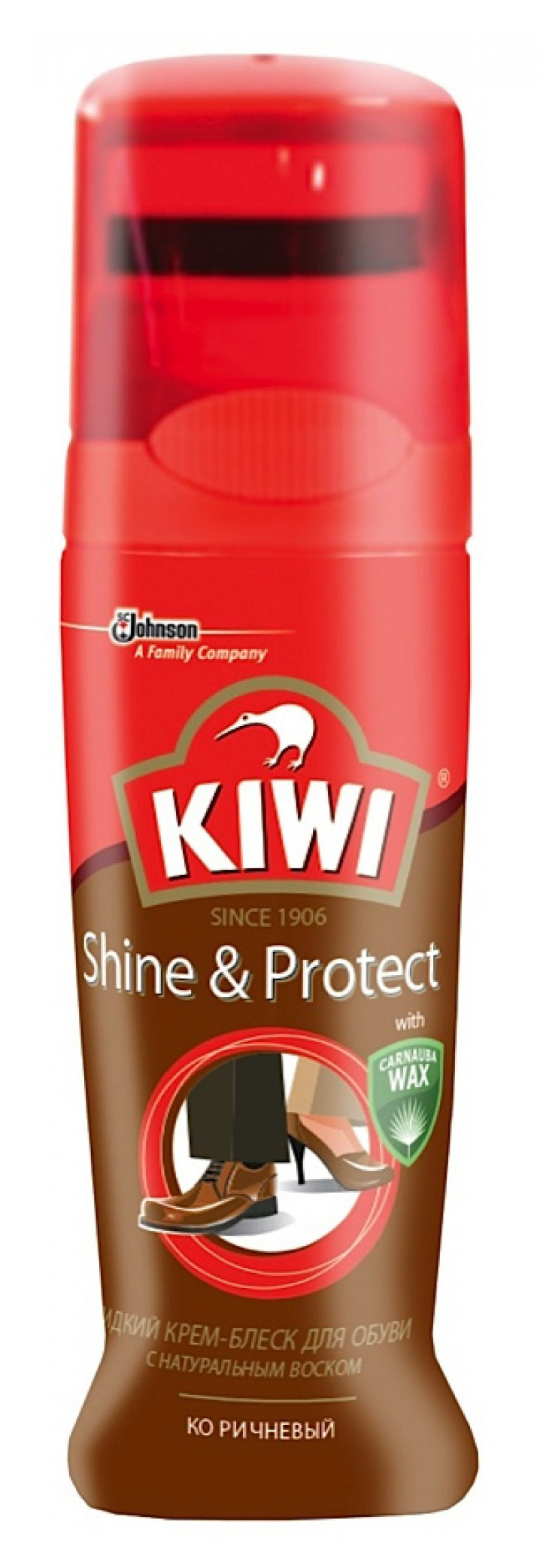 Крем-блеск для обуви 75мл., с дозатором, коричн. Kiwi - фото 2