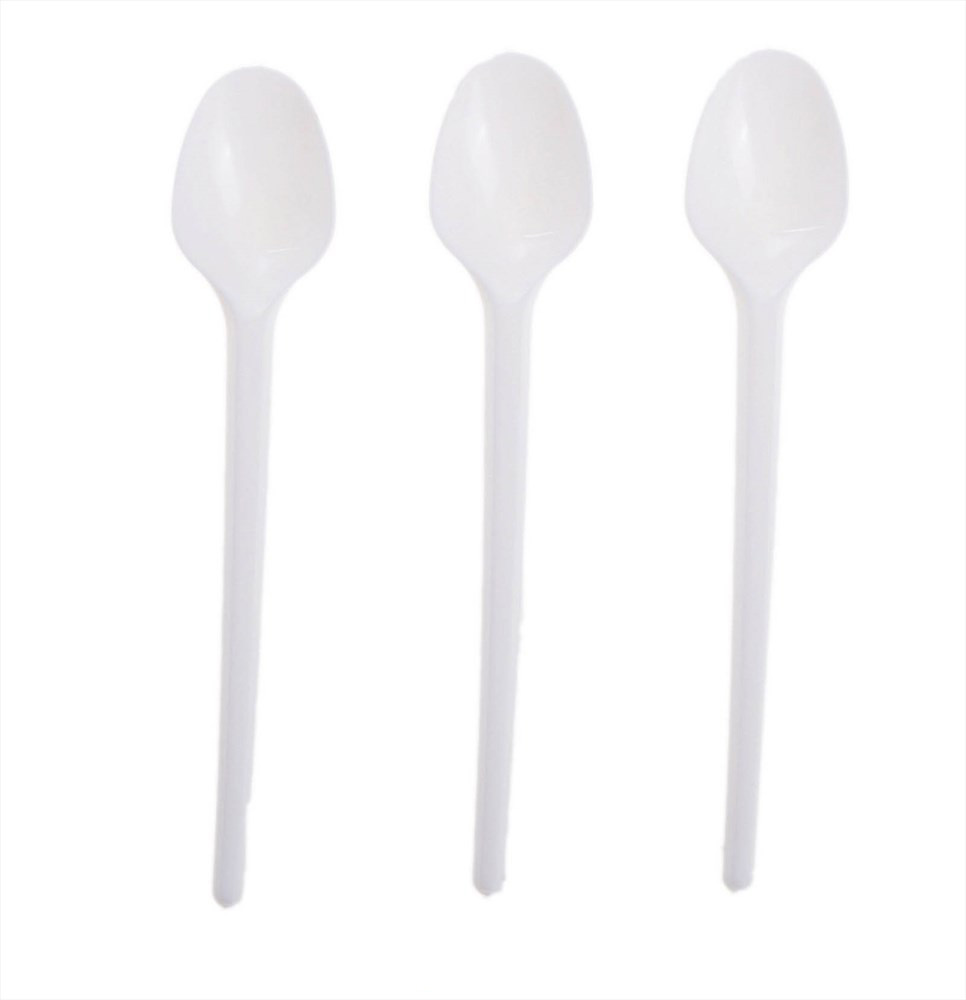 Ложка кофейная пластиковая 13см., 100шт./уп. Украина - фото 1