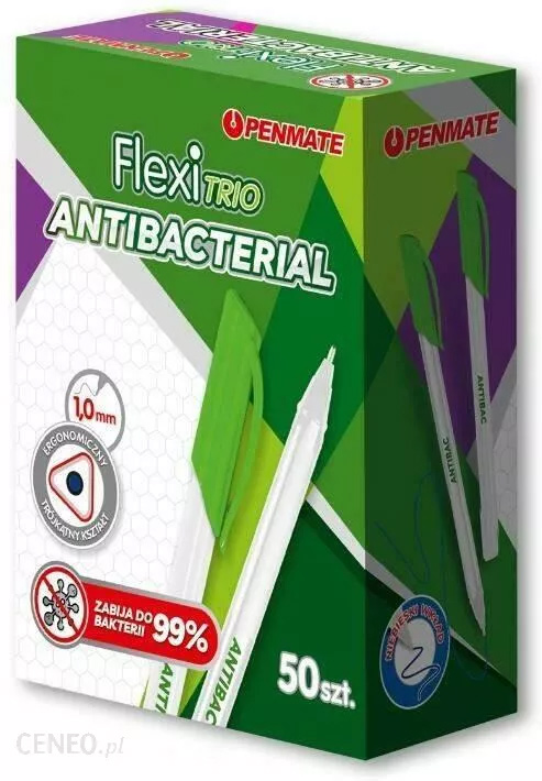Ручка шариковая Flexi Trio Jet Antibacterial, треуголный пласт. корп. с антибактериальным покр., син Penmate - фото 3