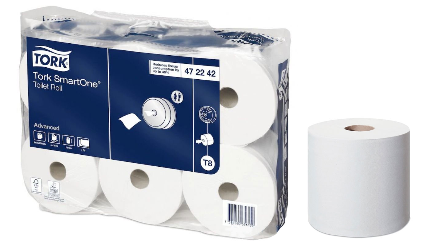 Диспенсер для туалетной бумаги в мини рулонах SmartOne, металл, (T8), серый Tork - фото 4