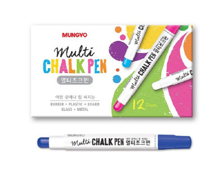 Маркер-крейда для дощок та скла, кругле вістря 1-8мм., темно-син. Mungyo - фото 4