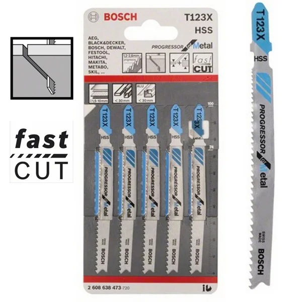 Пилка Лобзиковая Universal Metal T 123 XF9, 5ед/уп., раб/дл.74мм Metabo - фото 1