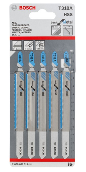 Пилка Лобзиковая Metal Premium T 318 AF, 5ед/уп., раб/дл.106мм Metabo - фото 2