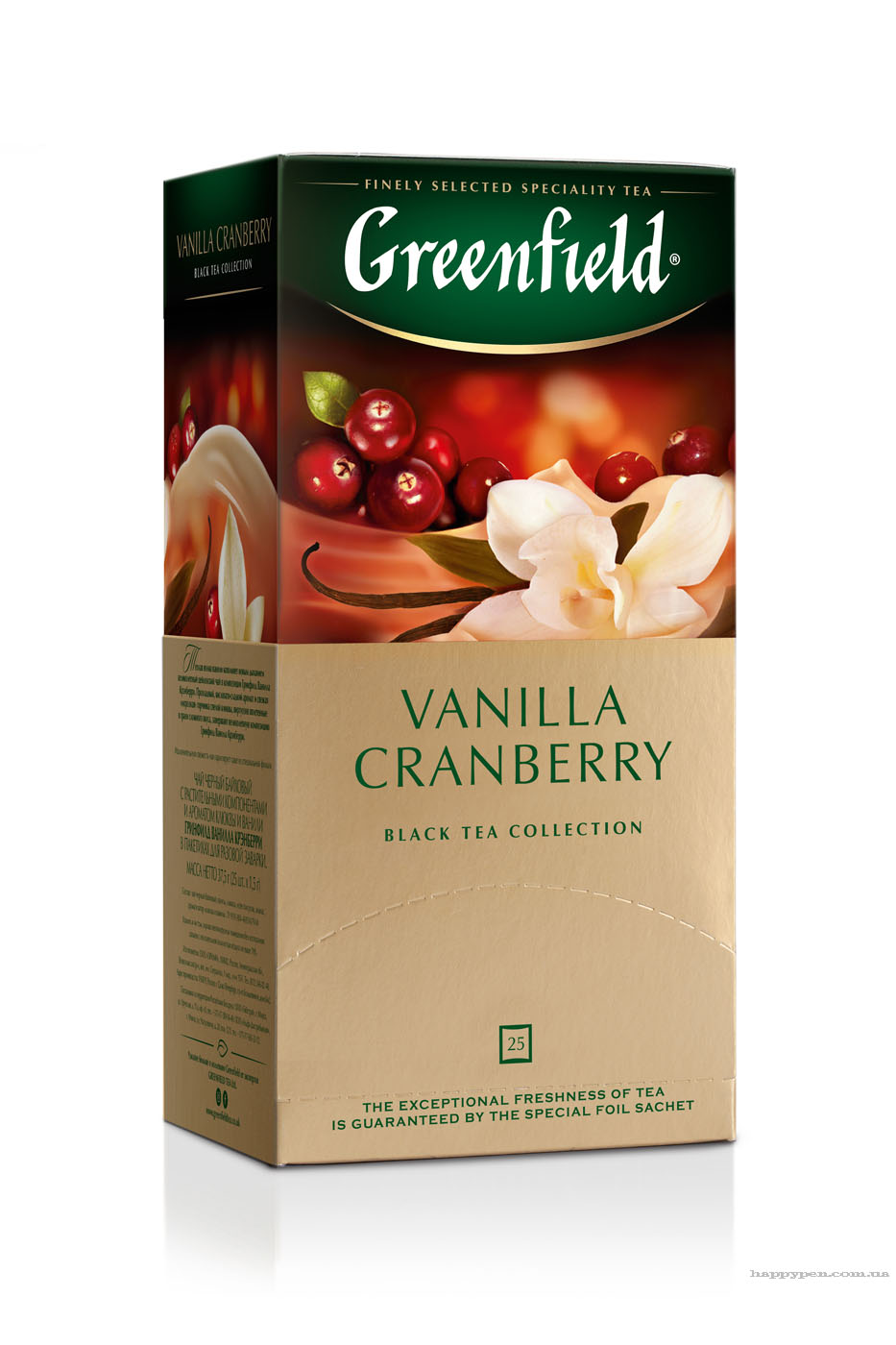 Чай черный ароматизированный Vanilla Cranberry, 25пак. по 1,5гр., термосаше Greenfield - фото 2