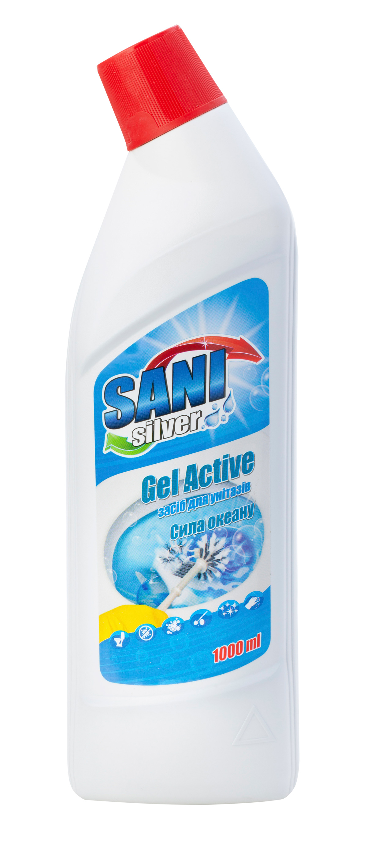 Засіб для чищення унітазів гель, 500мл. Сила океану Sani Silver - фото 1