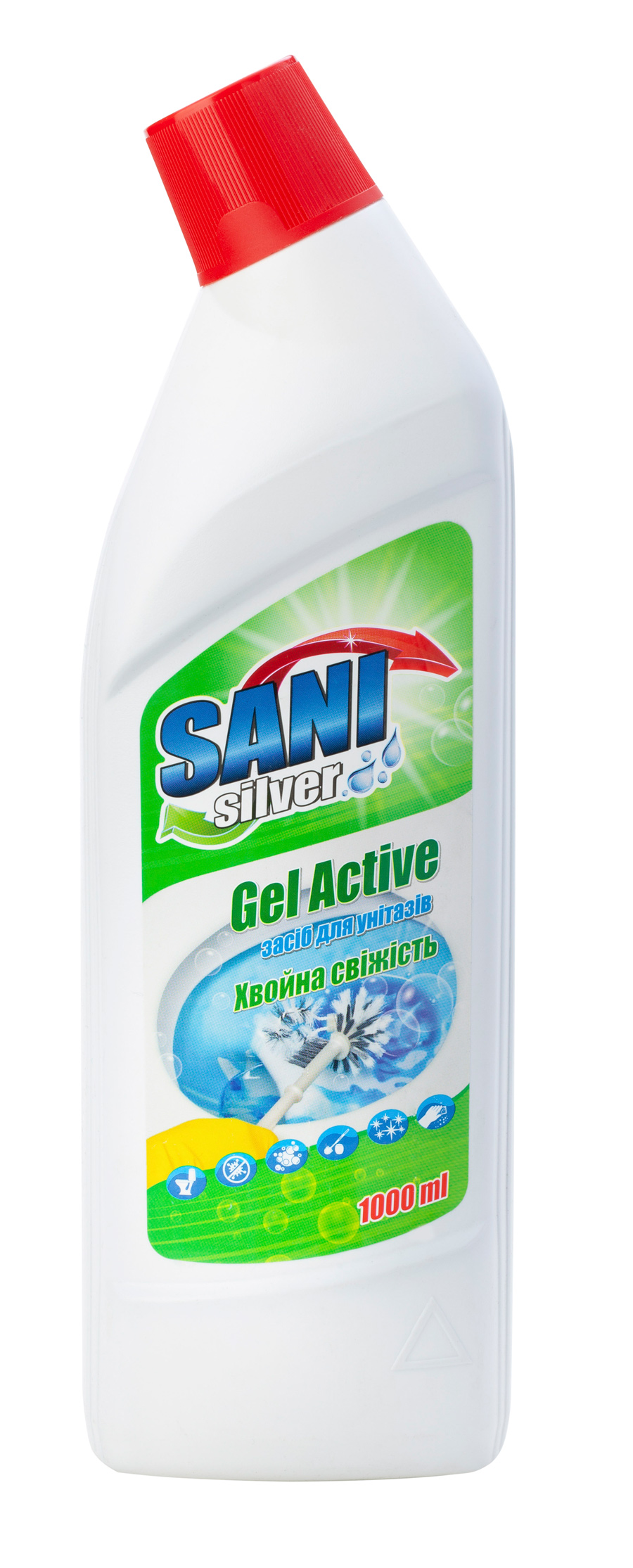 Средство для чистки унитазов гель, 1000мл. Хвойная свежесть Sani Silver - фото 1