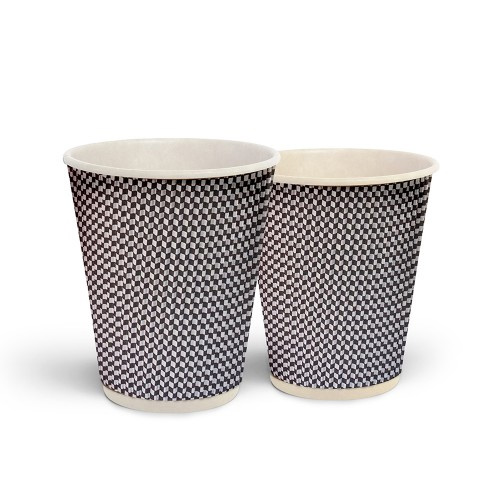 Стакан бумажный гофрированный 175мл., термо, 25шт./уп., меланж Украина - фото 1