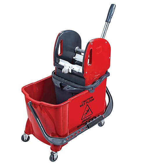 Ведро для уборки на колесах + встроенное ведро 24л., пластик, красн. Uctem - фото 2