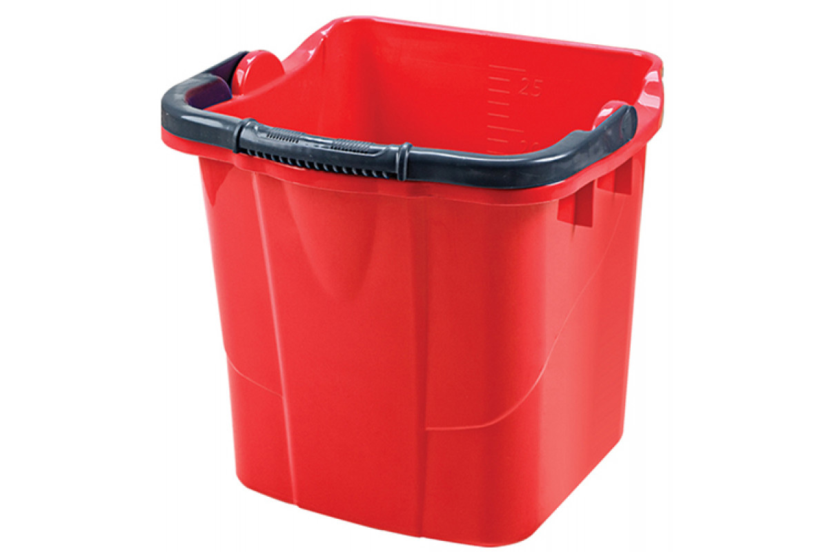 Ведро прямоугольное 25л., пластик, красн. Uctem - фото 2