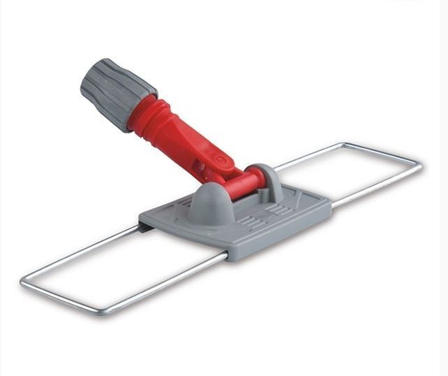 Держатель плоского мопа 40см., пластиковый со стальными дугами, для сухой уборки, серый Uctem - фото 1