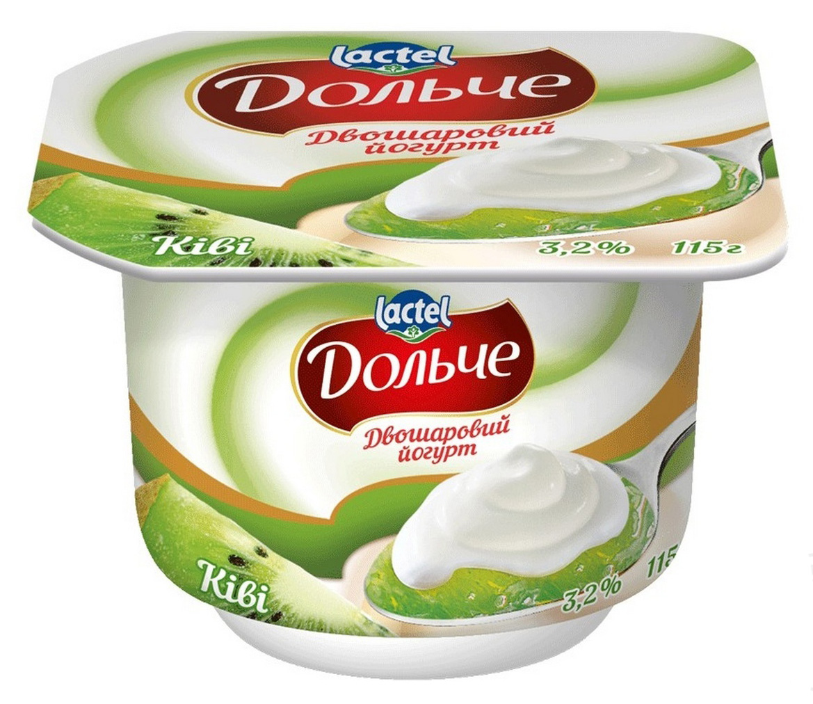 Йогурт 3,2%, Киви, 4шт./уп. Дольче - фото 1