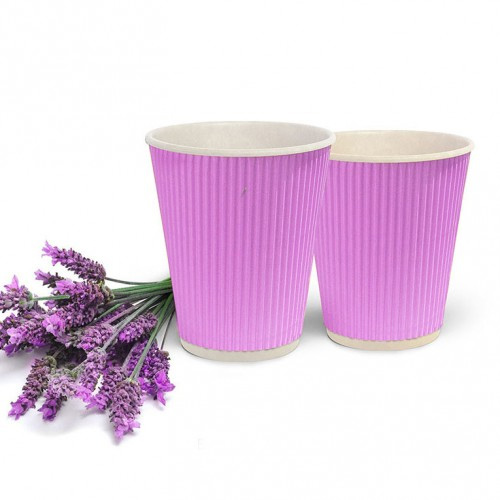 Стакани одноразові паперові гофровані термо 110мл. 25шт/уп., лаванда Україна - фото 1