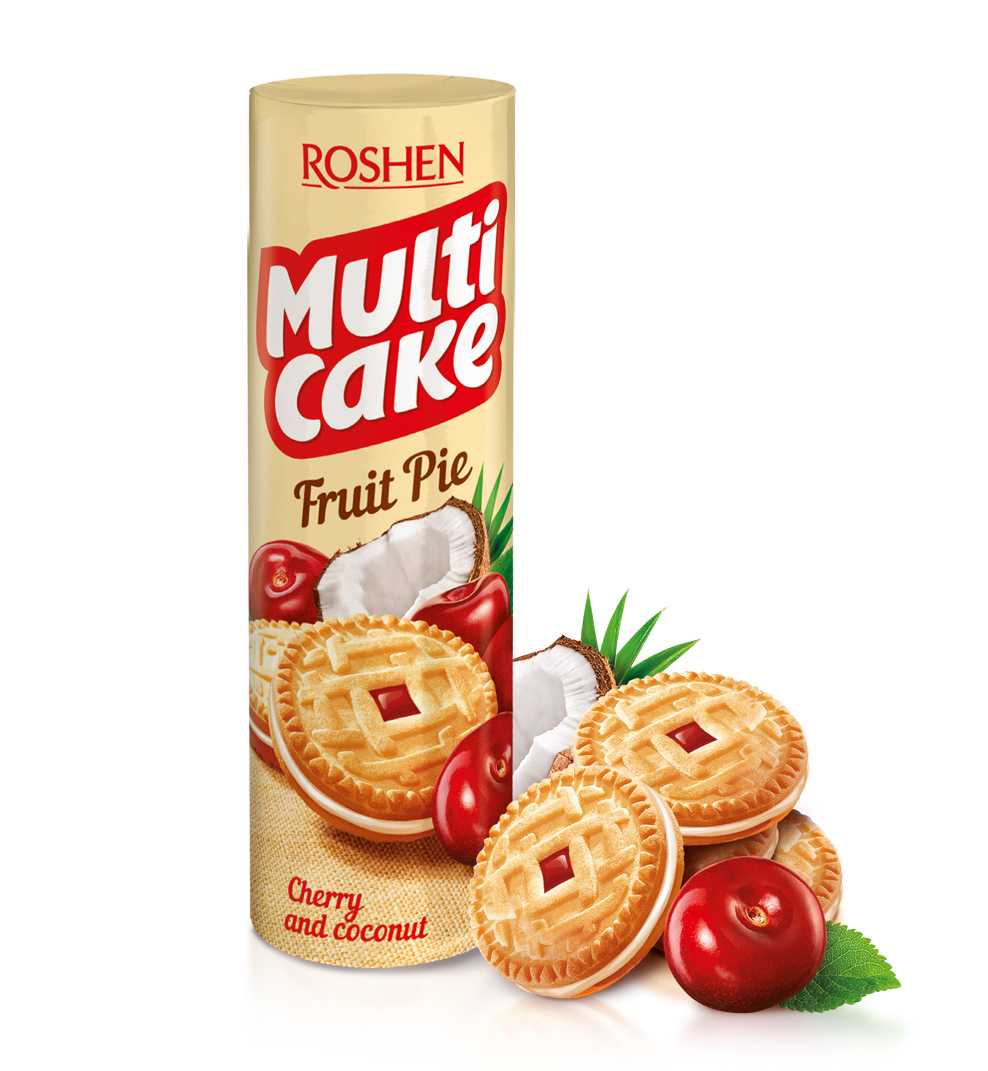 Печенье Мульти-Кейк с вишнево-кокосовой- начинкой, 195гр. Roshen - фото 2
