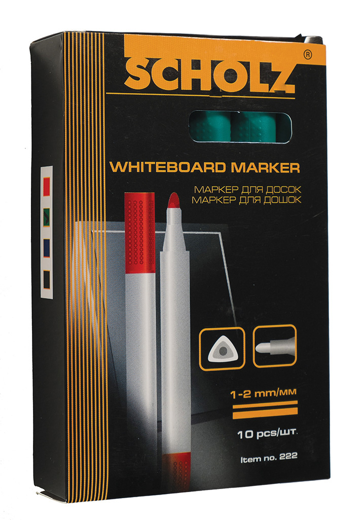 Маркер для досок круглое острие 1-2мм., черн. Scholz - фото 3