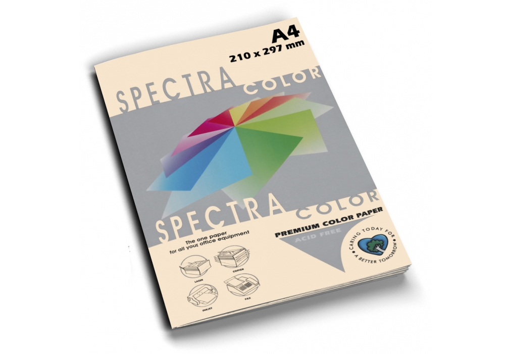 Бумага цветная Color A4 пастель 75г./м2. Ivory, 500листов, слон.кость Spectra Color - фото 2