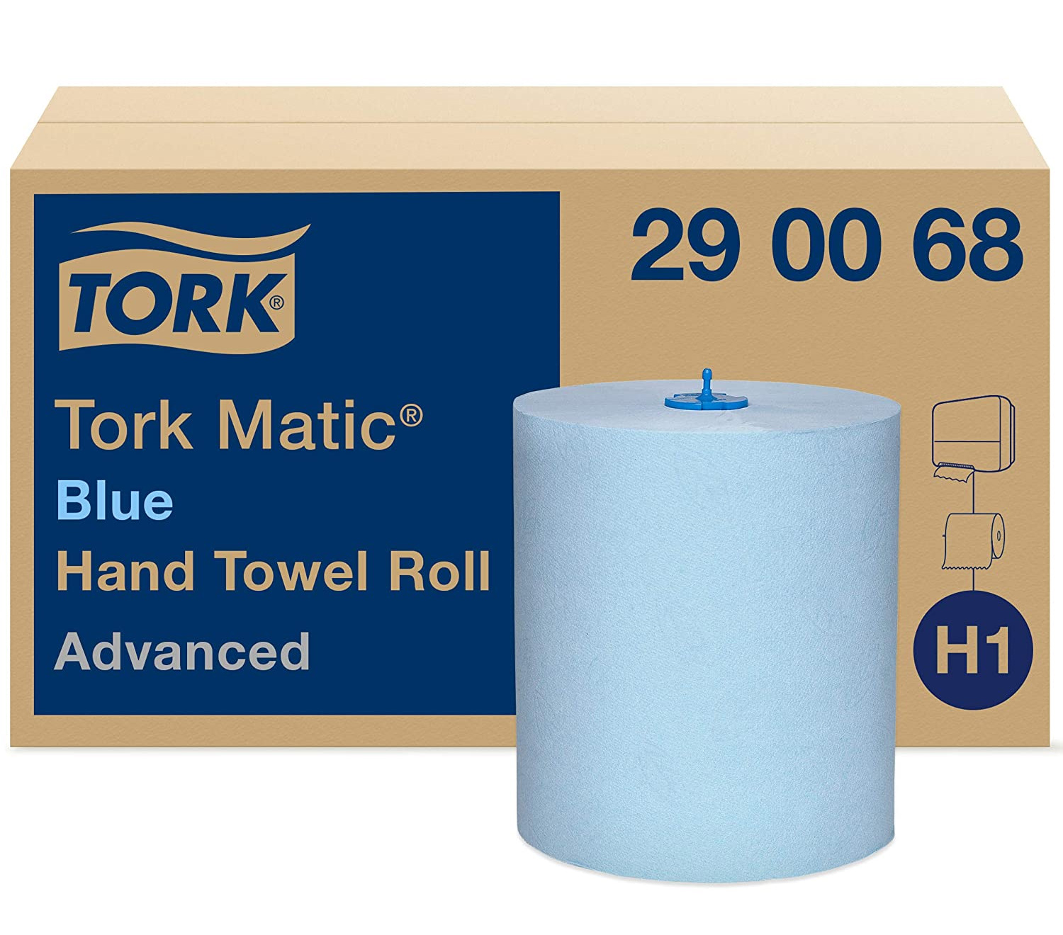 Полотенца рулонные Advanced, 2-х сл, целлюлоза, 150м., шир/рул. 21см., 6рул/уп.,суперм., (H1), син. Tork - фото 2