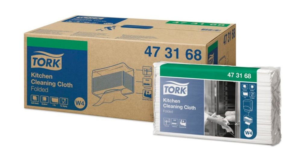 Протирочный материал безворсовый, салфетки, Интенсивная очистка, 42*38,5см., 85шт./уп., бел. W4 Tork - фото 1