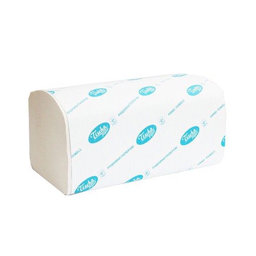 Рушники V (ZZ)-складка з целюлози 2 шари, 19,3*22,5см., 150шт. Basic, біл. Tischa Papier - фото 1