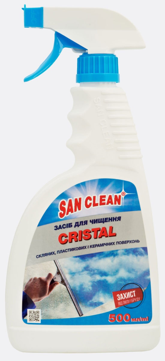 Жидкость для мытья стекол, 500мл. Cristal с распылителем СанКлин - фото 2