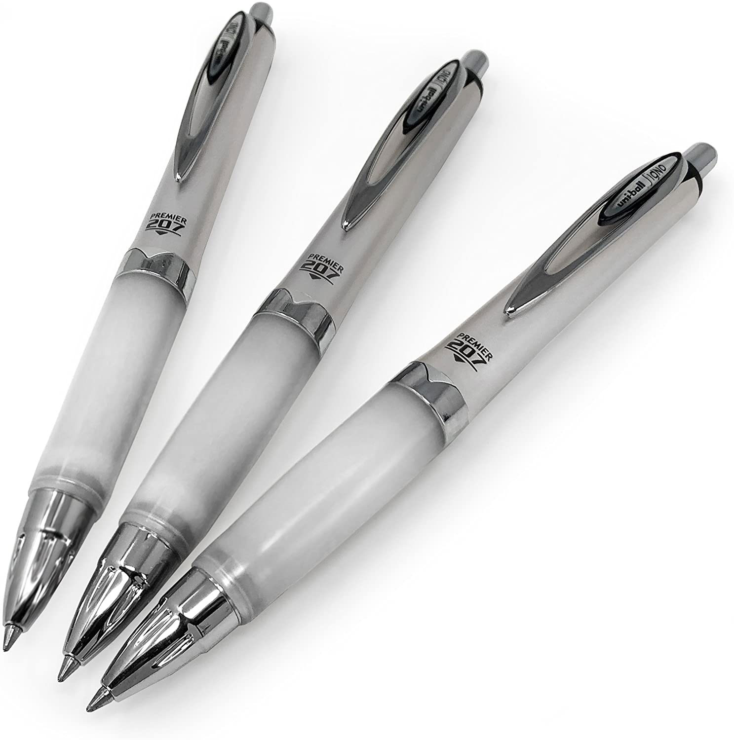 Гельова ручка автомат. Signo 207 Premier 0,7мм., корпус, срібляст., ст., чорн. Uni - фото 3