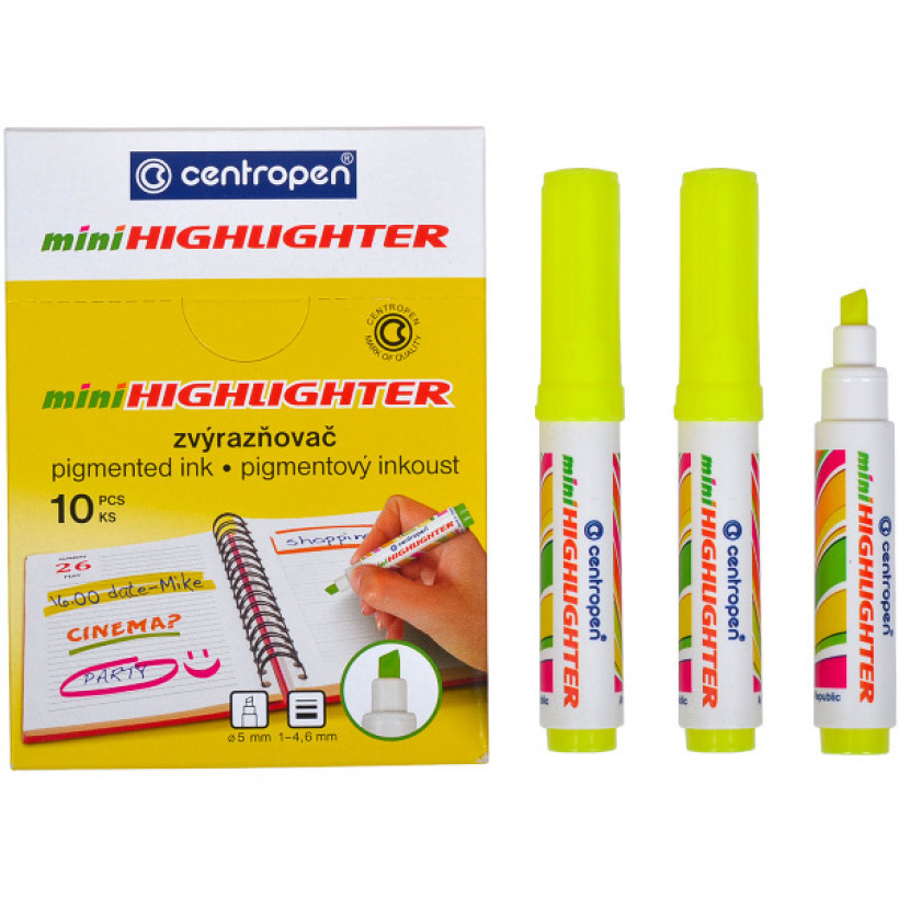 Маркер текстовий Fax 8052, клиноподібний накінечник 1-4,6мм, жовт. Centropen - фото 4