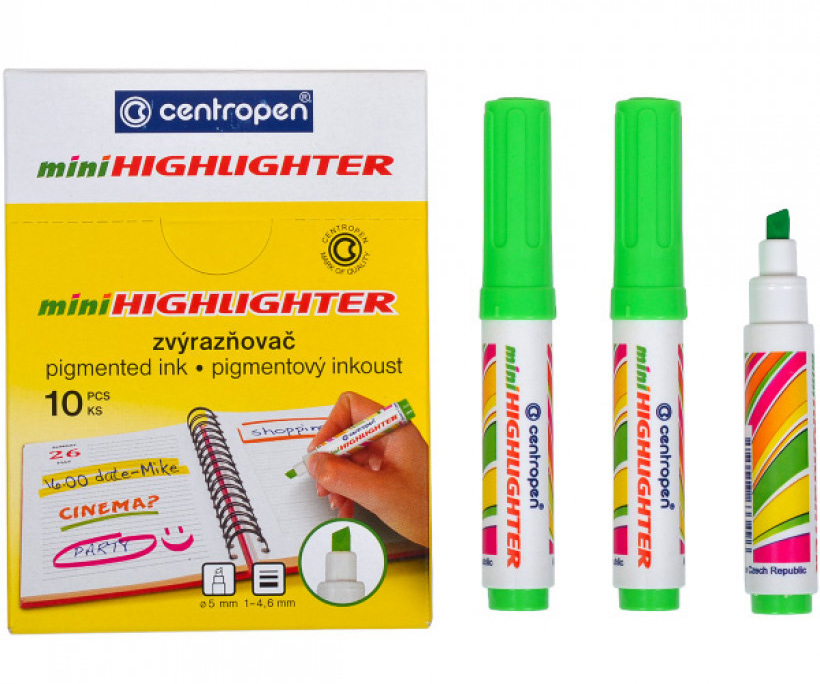 Маркер текстовий Fax 8052, клиноподібний накінечник, 1-4,6мм, зелен. Centropen - фото 3