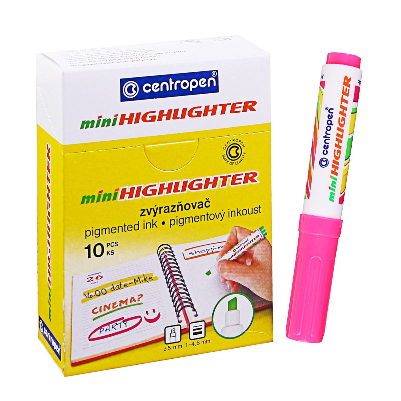 Маркер текстовый Fax 8052, 1-4,6мм., мини, розов. Centropen - фото 3