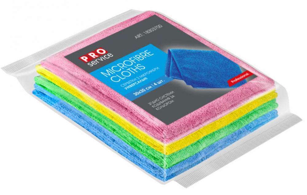 Микрофибра салфетка для уборки Микс 30*30см, 4шт./уп. PROservice - фото 2