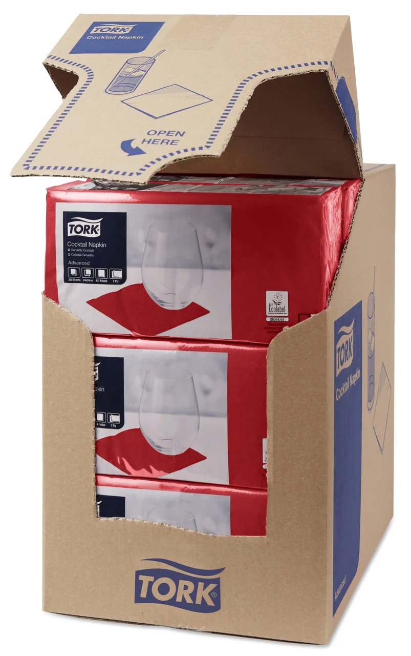 Салфетки 24*24см. Tork Advanced 2-х слойная, 200шт./уп., борд. Tork - фото 2