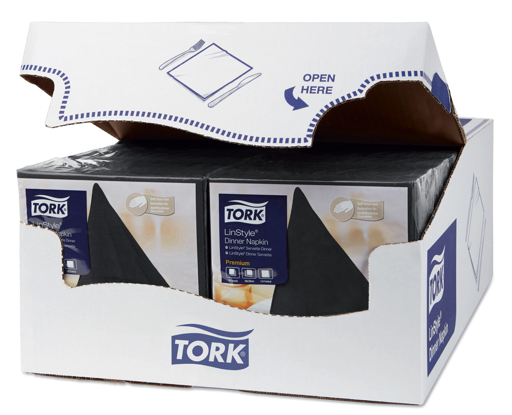 Салфетки 39*39см. Tork Premium LinStyle® 1 слойная, 50шт./уп., черн. Tork - фото 3