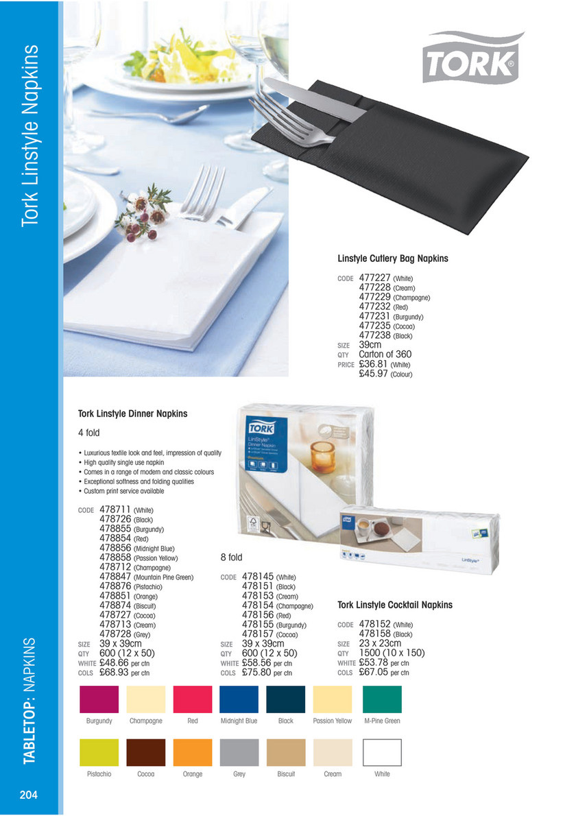 Конверт для столовых приборов Tork Premium Linstyle® 1 слой., 40*39см 60шт./уп., красн. Tork - фото 3