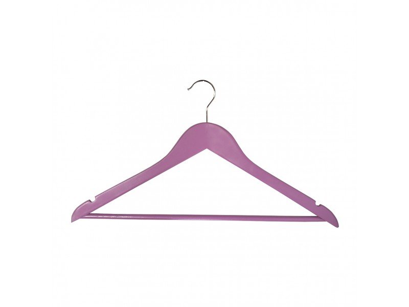 Вішак дерев'яний Everyday,  з поперечиною, 44,5см. х 1,2см. х 23см., рожев. Китай - фото 1