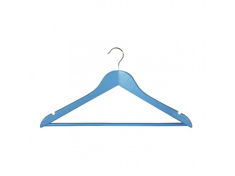 Вешалка деревянная для одежды Everyday, с перекладиной, 44,5см. х 1,2см. х 23см., голуб. Китай - фото 1
