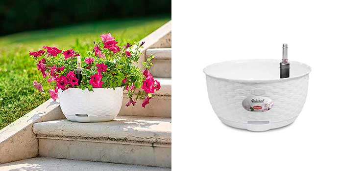 Кашпо подвесное с функцией автополива 30*14,5см, бел. Италия - фото 5