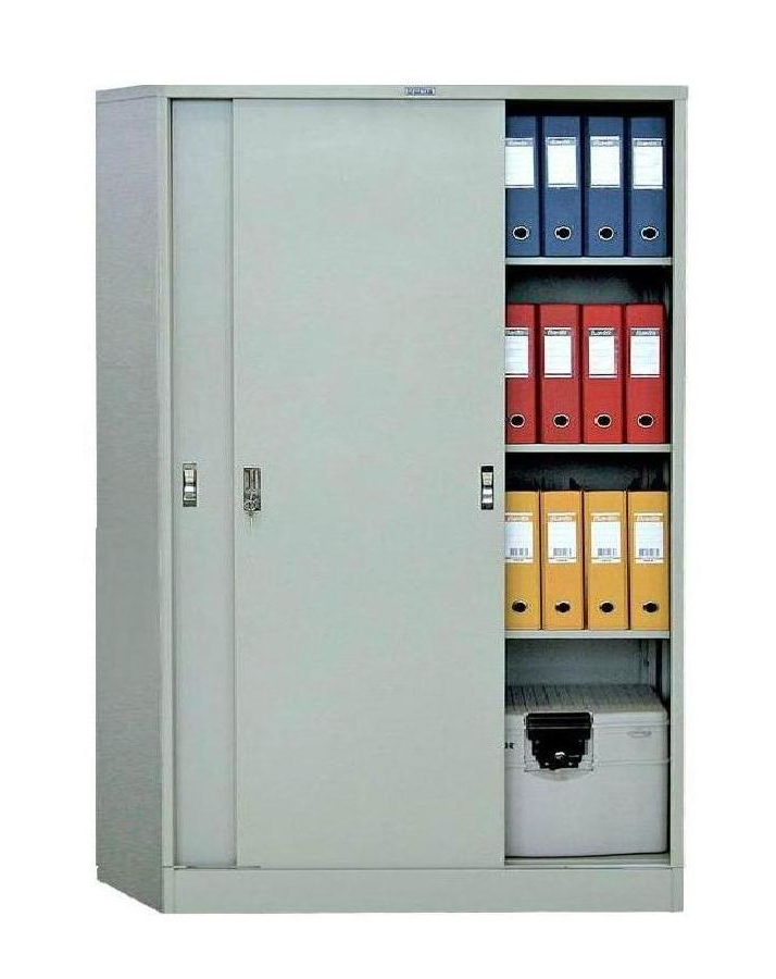 Шафа архівна на 4 полиці, (1830*1215*458) металева з замком, сірий Практик - фото 2