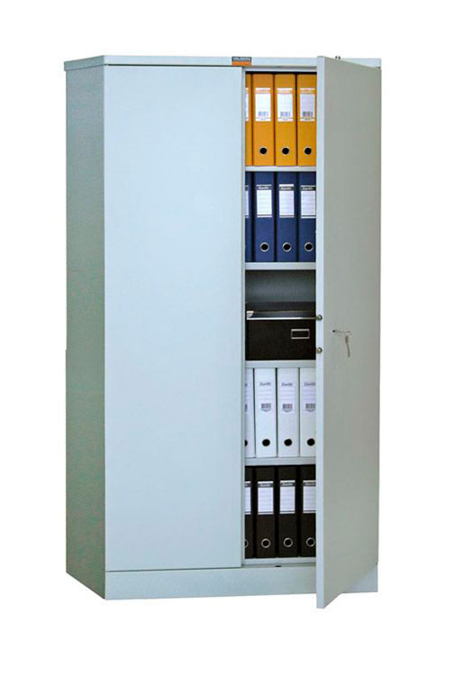 Шкаф архивный 4полки, 2 двери (1830*915*458мм.) метал., замок, серый Valberg - фото 1