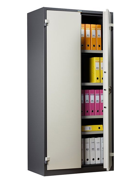 Шафа вогнестіїка на 4 полиці, дві двері (1950*930*520) металева,  з єлектроним замком, графіт Valberg - фото 3